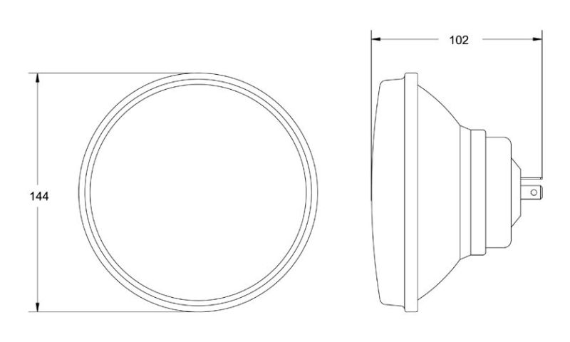 HELLA 002850001 Vision Plus 5-3/4in Round H4 Conversion Headlamp Single