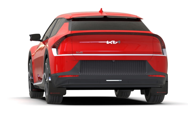 Rally Armor UR Mud Flaps - 2022-2024 Kia EV6 - Black/White Logo - #MF91-UR-BLK-WH