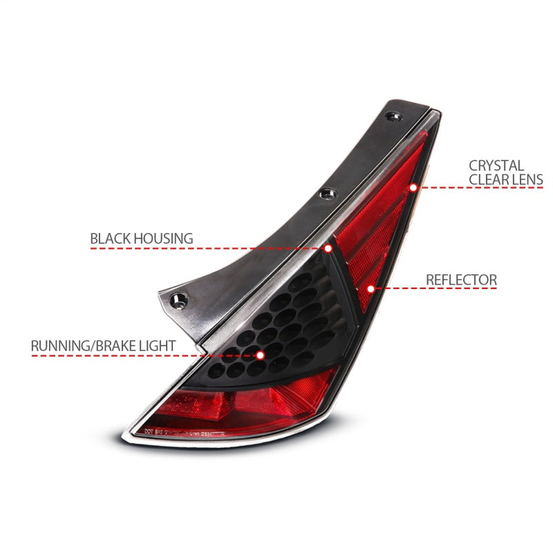 ANZO 2003-2007 Nissan 350Z LED Taillights Black