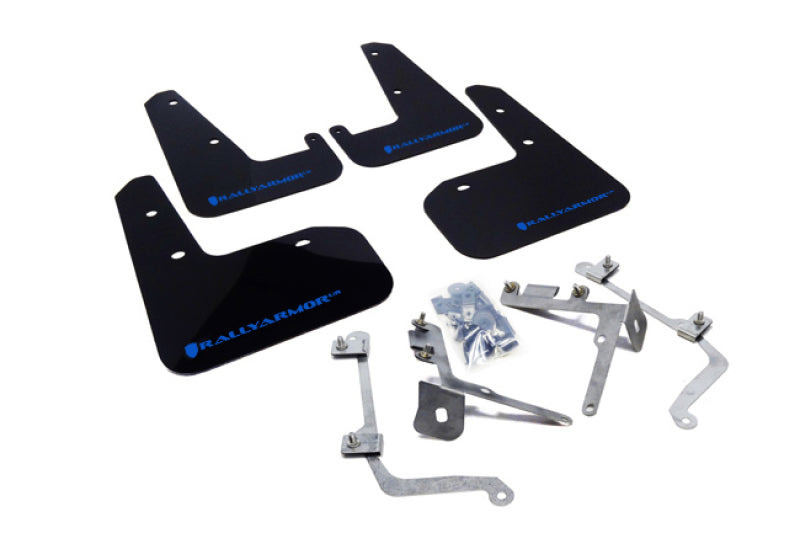 Rally Armor UR Mud Flaps - 2011-2014 Subaru Impreza - Black/Blue Logo - #MF19-UR-BLK/BL