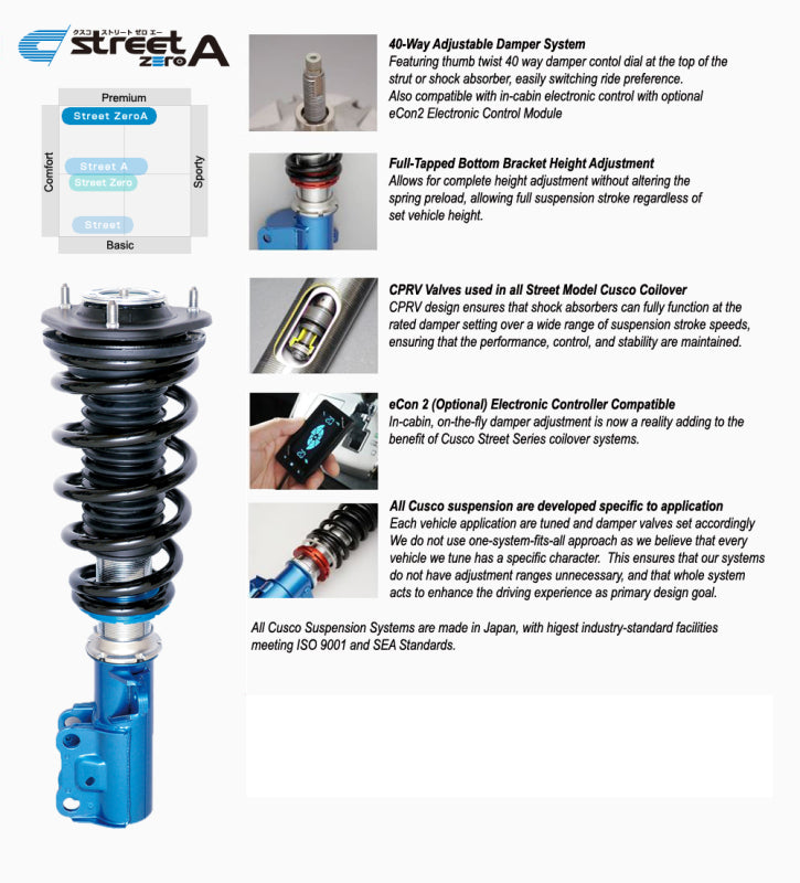 Cusco 2022+ Subaru WRX Street Zero-A Coilover Kit 6A3 61N CN