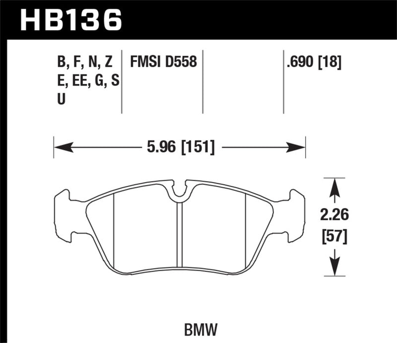 Hawk Performance HB136N.690 HP Plus Crossover Street/Motorsport Brake Pads