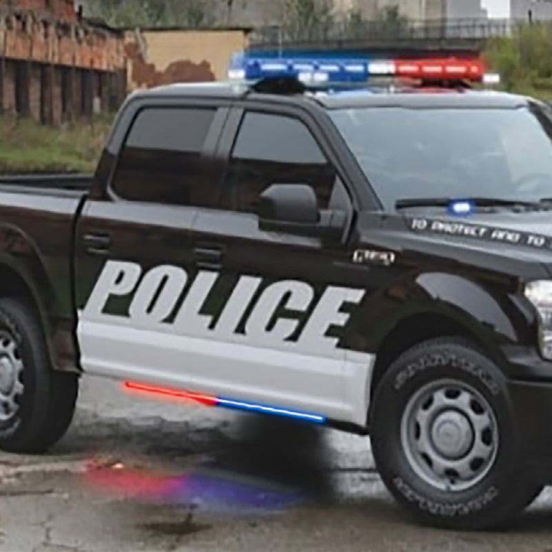 Putco for 2015-2023 Ford F-150 Blade Rocker Kits Sideliners - Red & White with White Override