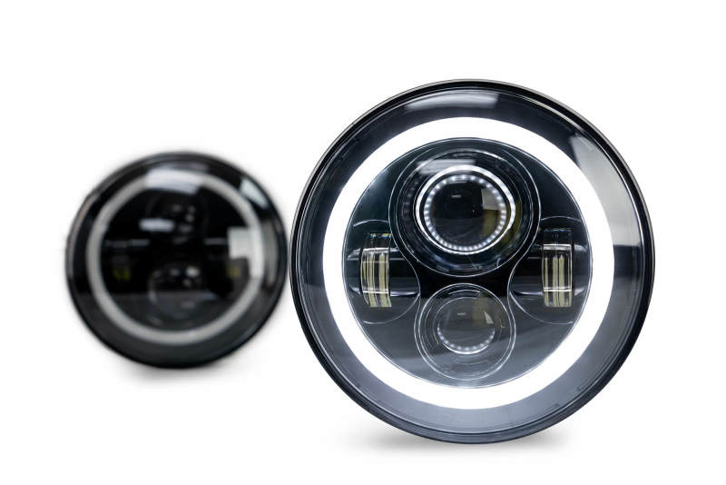 DV8 Offroad 07-18 Jeep Wrangler JK LED Projector Headlights w/ Angel Eyes - #HL7JK-02