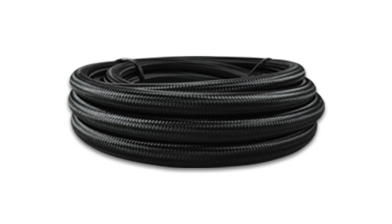 Vibrant -4 AN Black Nylon Braided Flex Hose w/PTFE liner (10FT long)