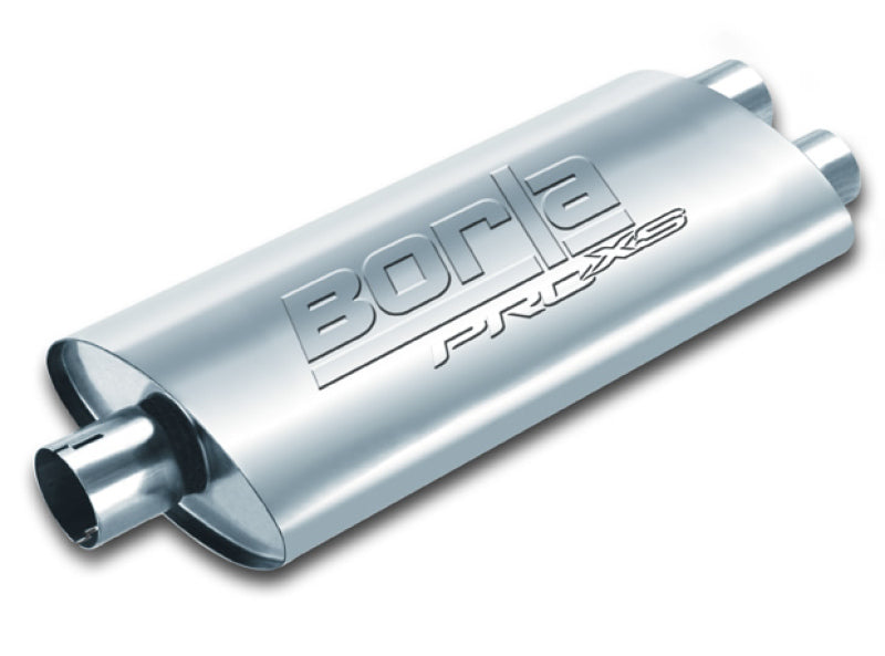 Borla 400487 Universal Center/Dual Oval 3in In / 2.5in Out 19in x 4in x 9.5in Notched PRO-XS Muffler - #400487