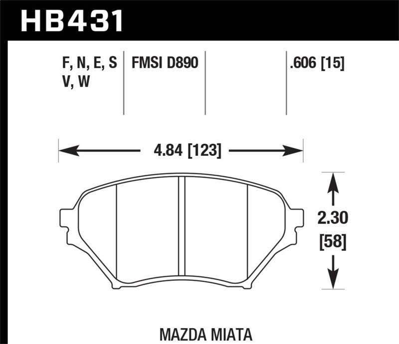 Hawk Performance HB431E.606 Blue 9012 Motorsport Brake Pads