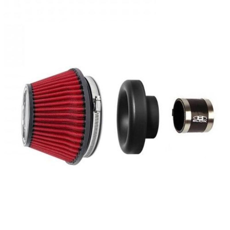 BLOX Racing Shorty Performance 5in Air Filter with 3.5in Velocity Stack and Coupler Kit - Black BXIM-00323-BK