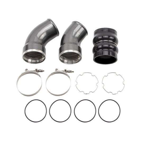 Wehrli Custom Fabrication WCF100367-GB Passenger Side 3.5in Intercooler Pipe Gloss Black for 2006-2010 Chevrolet Silverado / GMC Sierra 2500 HD / 3500 HD Duramax