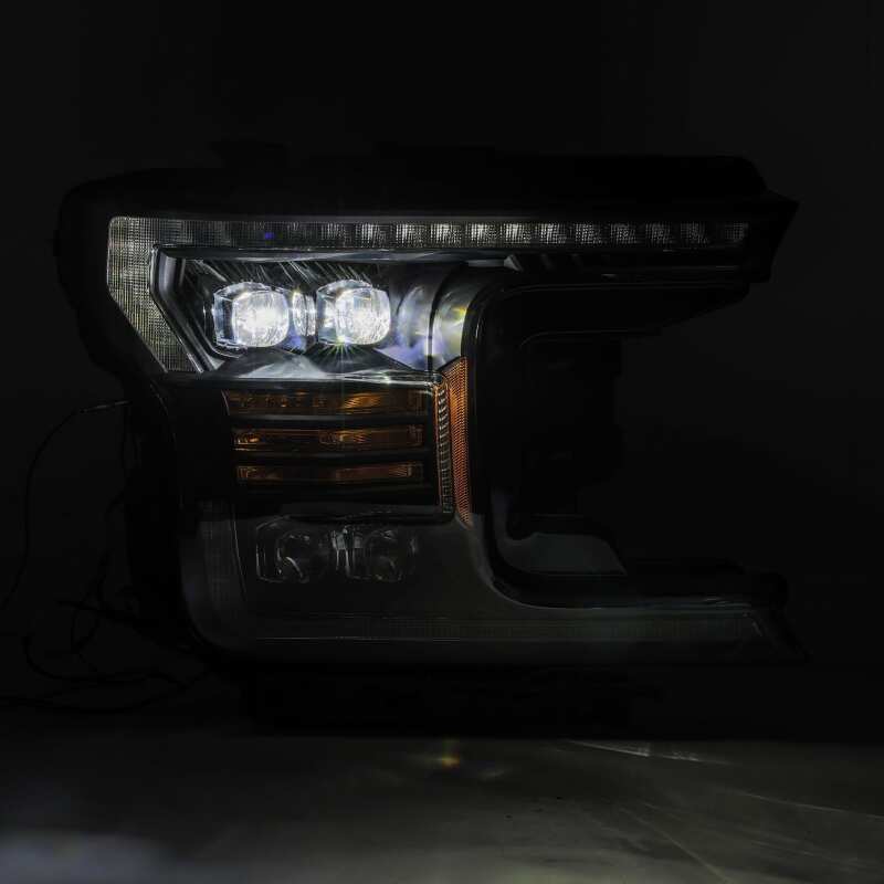 AlphaRex 880182 18-19 Ford F-150 NOVA LED Projector Headlights Plank Style Matte Black with Activation Light/Sequential Signal