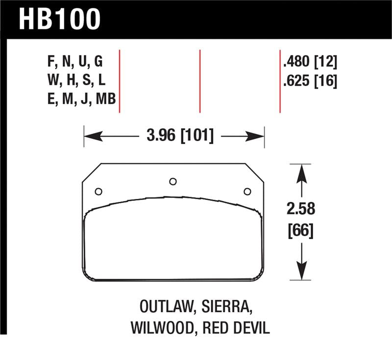 Hawk Performance HB100U.480 DTC-70 Motorsport Brake Pads