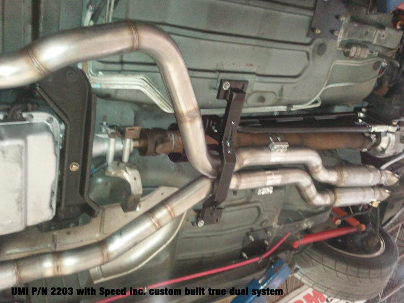 UMI Performance 2203AS-R Tunnel Brace Mount Long Tube Header-Ups with Loop Red