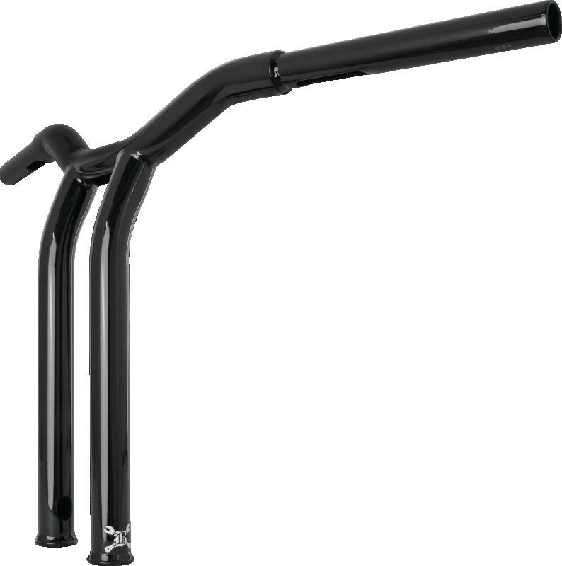 Burly Brand B12-6053B Dominator Raked Bar 14 in Gloss Black for 1982-2025 Harley-Davidson Models