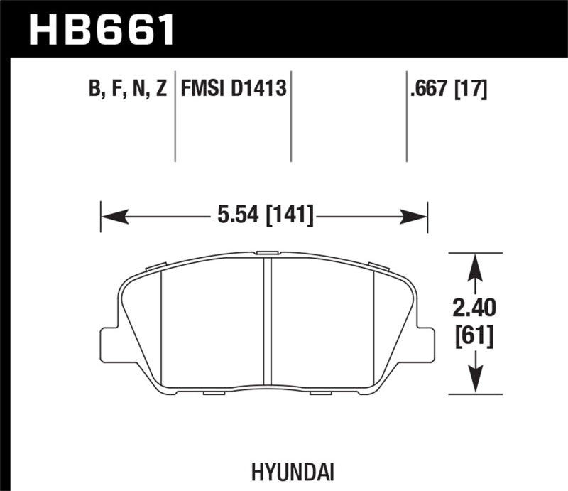 Hawk Performance HB661N.667 HP Plus Crossover Street/Motorsport Brake Pads