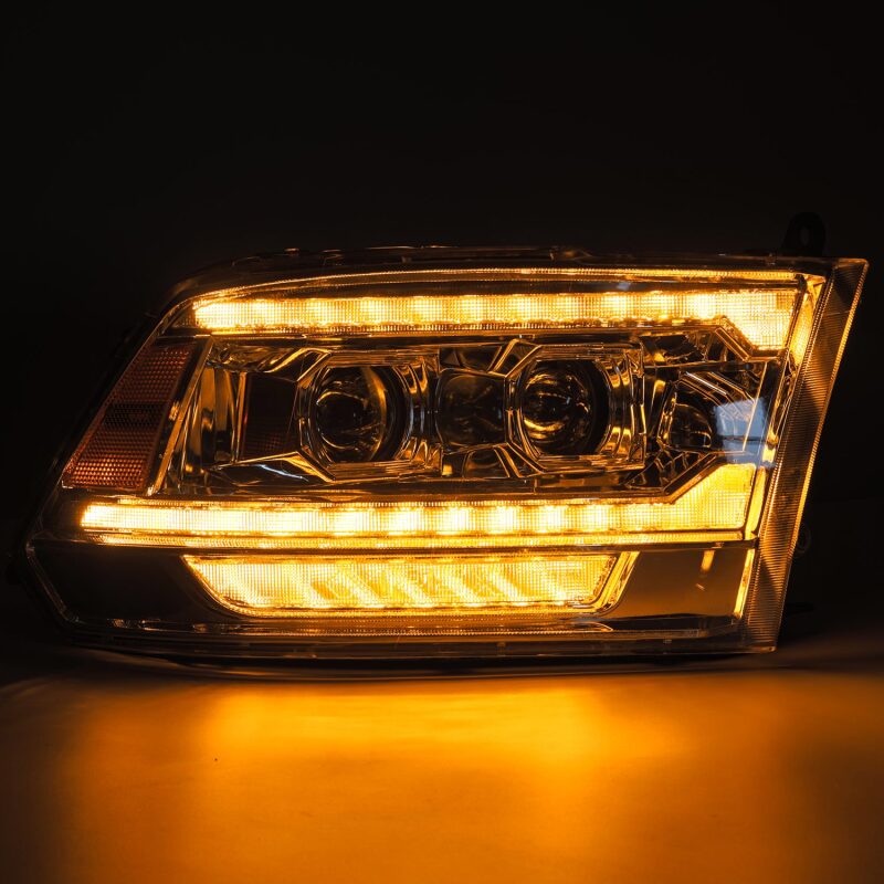 AlphaRex 880559 09-18 Dodge Ram 2500 LUXX LED Projector Headlights Plank Style Chrome w/Activation Light/Sequential Signal/DRL