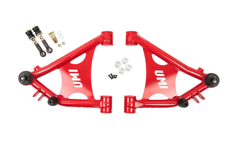 UMI Performance 2051-R Front Lower A-Arms Polyurethane Coilover Specific Red
