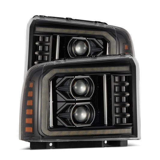 AlphaRex 880316 05-07 Ford Super Duty/Excursion LUXX-Series LED Projector Headlights - Alpha-Black