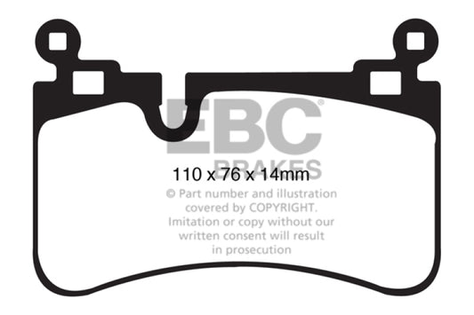 EBC 2008-2013 Mercedes-Benz C63 AMG (W204) 6.2 Redstuff Rear Brake Pads DP31839C