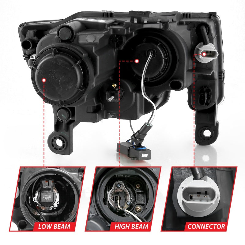 ANZO 2017-2022 Jeep Grand Cherokee LED Projector Headlights