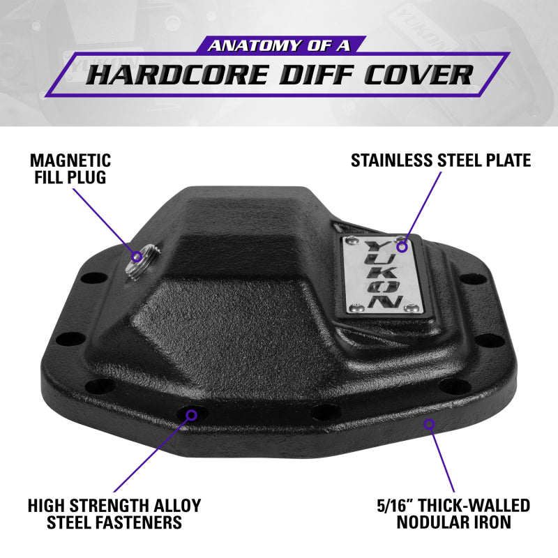 Yukon Gear & Axle YHCC-D30JL Hardcore Nodular Iron Cover for 2018 Jeep Wrangler JL Front Dana 30
