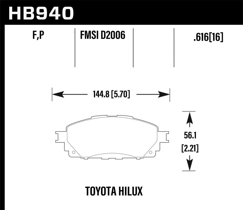 Hawk Performance HB940P.616 Super Duty Street Brake Pads