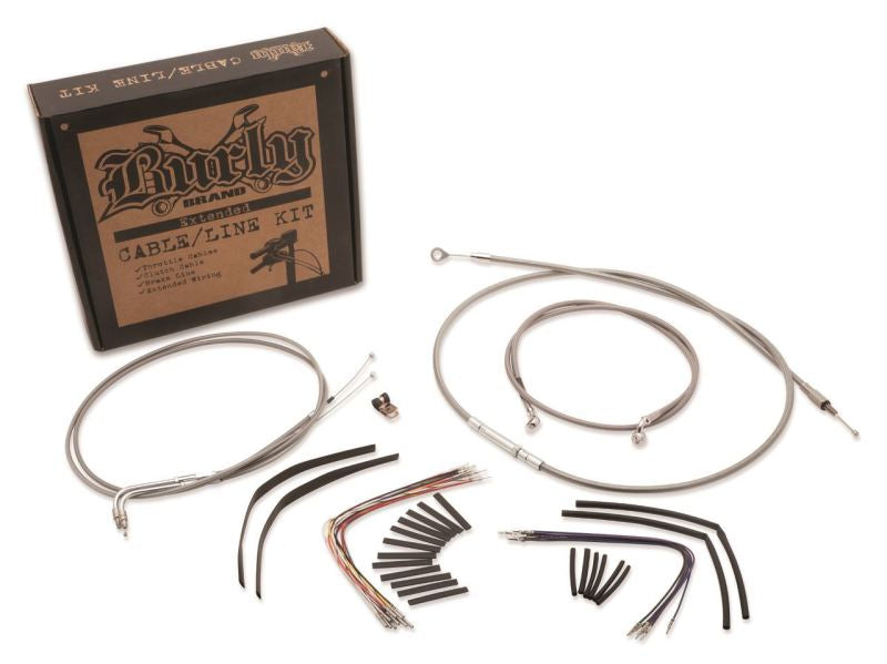 Burly Brand B30-1053 Control Kit 16 in Stainless Steel for 2000-2006 Harley-Davidson Softail