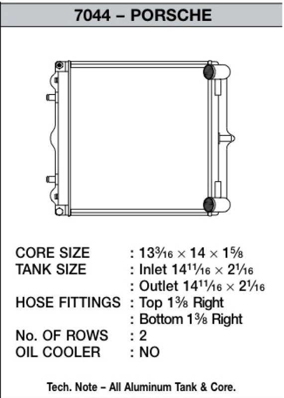 CSF 7044 Radiator (Left &) for 96-04 Porsche Boxster (986) Right Side
