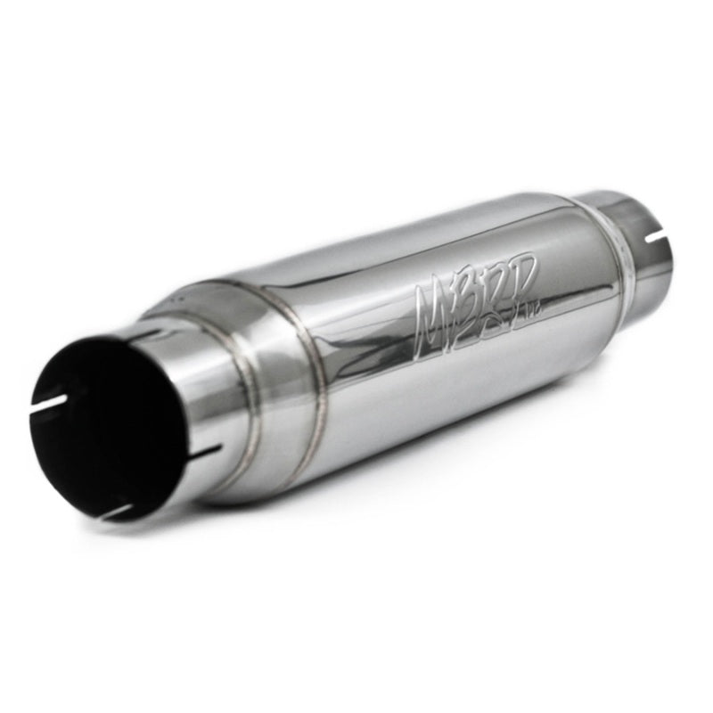 MBRP R1013 Universal Resonator - 3" In/Out, 16" Body, 4" OD, 20" Overall | T304 Stainless