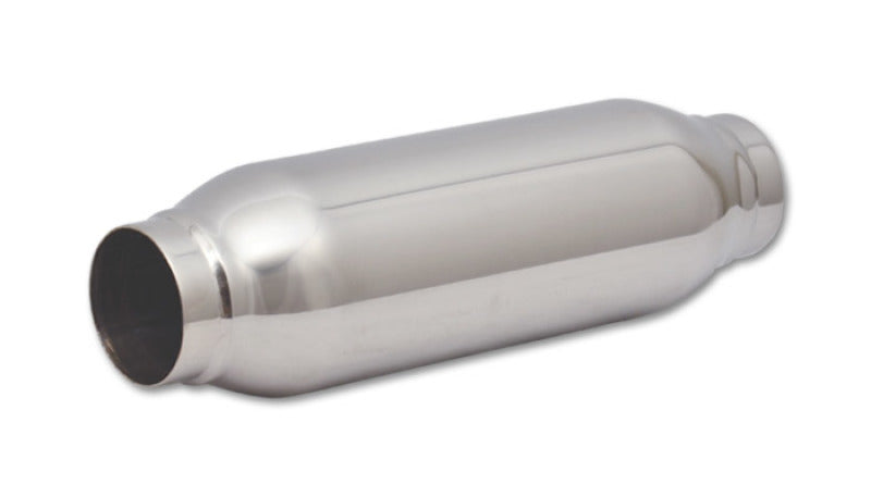 Vibrant SS Resonator (Standard Design) 2.in inlet/outlet x 12in long w/3.5in OD