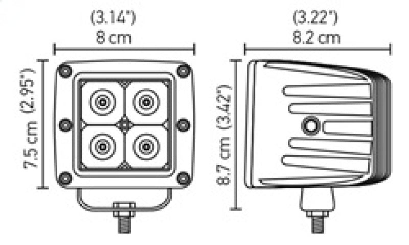 HELLA 357204831 ValueFit Cube 4 LED Off Road Kit
