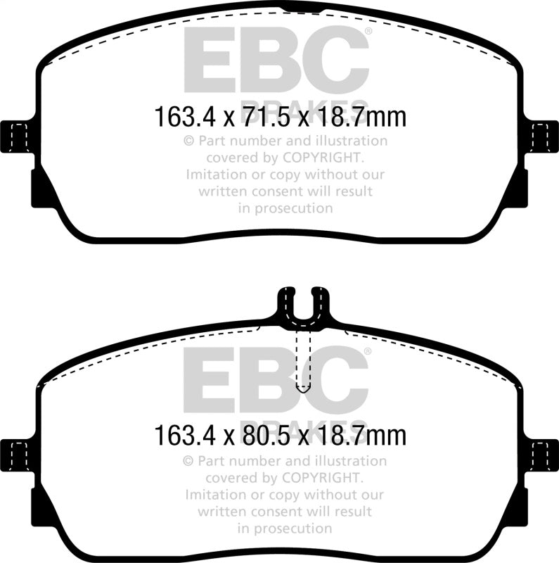 EBC 2019-2022 Mercedes-Benz A220 Sedan (V177) 2.0T Redstuff Front Brake Pads DP32390C