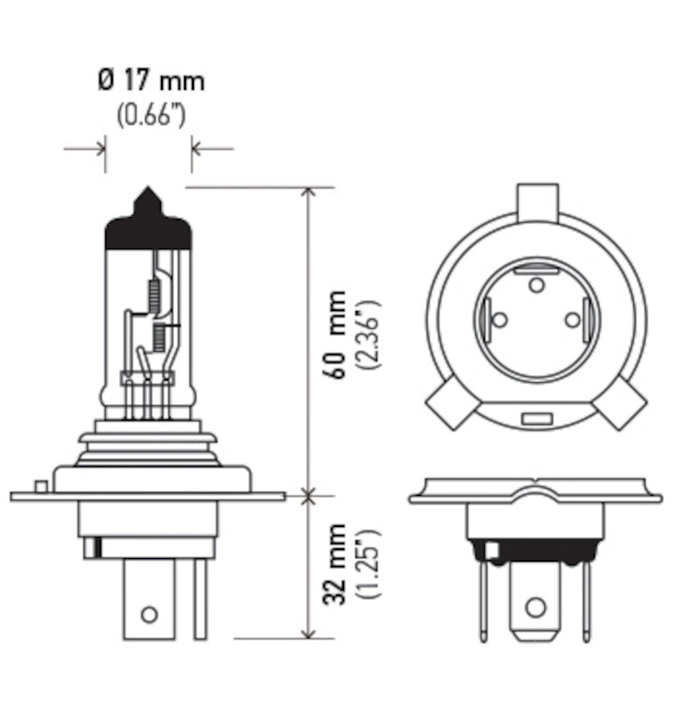HELLA H4 12V 60/55W Halogen Bulb
