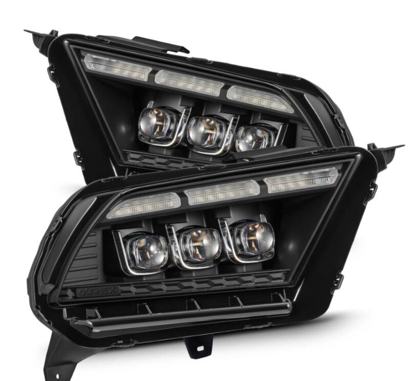 AlphaRex 880489 10-12 Ford Mustang NOVA-Series LED Projector Headlights Black with Activation Light & Sequential Signal /Switchback DRL