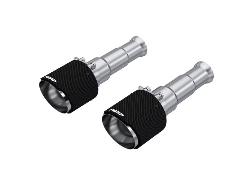 MBRP Classic 5in OD Dual-Wall T304 Carbon Fib Exhaust Tips - Pair