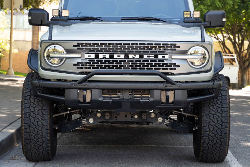 DV8 Offroad 21-22 Ford Bronco Factory Front Bumper Licence Relocation Bracket - Front - #LPBR-01