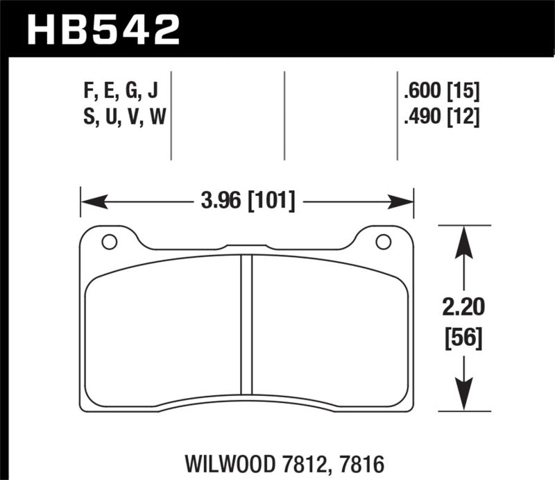 Hawk Performance HB542W.600 DTC-30 Motorsport Brake Pads