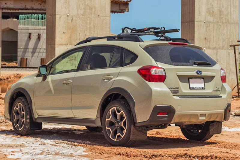 Rally Armor UR Mud Flaps - 2013-2015 Subaru XV Crosstrek, 2016-2017 Subaru Crosstrek - Black/Orange Logo - #MF26-UR-BLK/OR