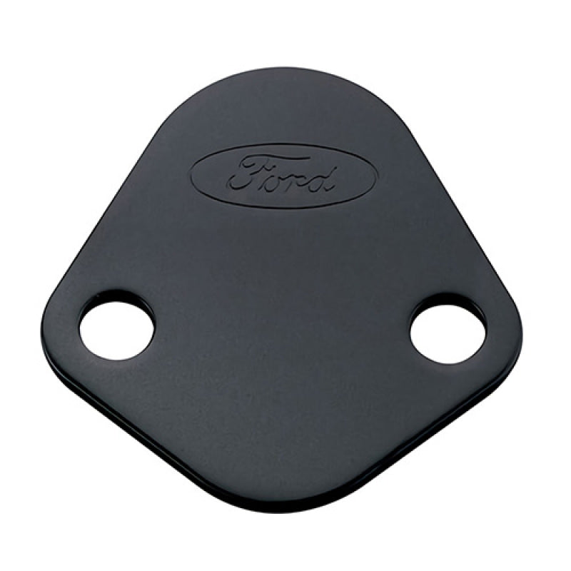 Ford Racing Fuel Pump Block Off Plate - Black Crinkle Finish with Ford Oval