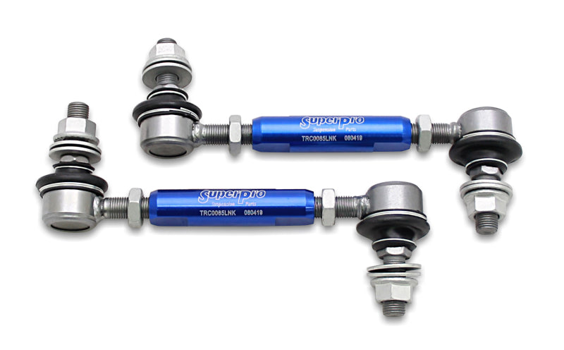 SuperPro Front Sway Bar Link Kit - Heavy Duty Adjustable (140mm-185mm Length, 12mm Studs)