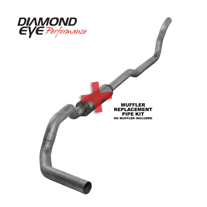 Diamond Eye K4209A-RP 4in Turbo-Back Exhaust Muffler Replacement Pipe - 1989-1993 Dodge D250/D350 | Aluminized