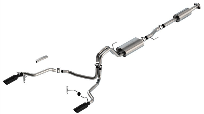 Borla 140865BC F-150 2021 5.0L 4dr CC SB EC STB Lariat/KR/Pltm/LTD 3/2.25 SRE Cat-Back Touring Black CHR Tips - #140865BC