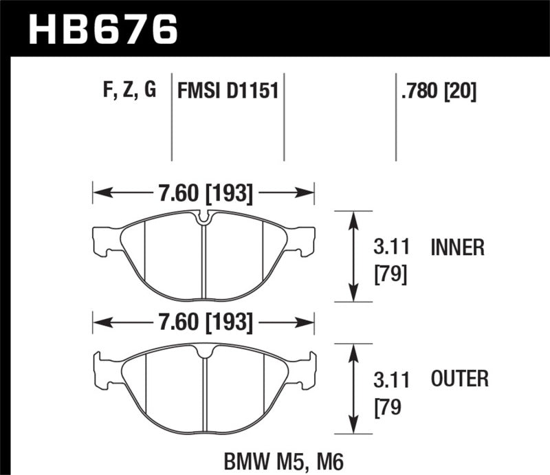 Hawk Performance HB676B.780 HPS 5.0 Street Brake Pads
