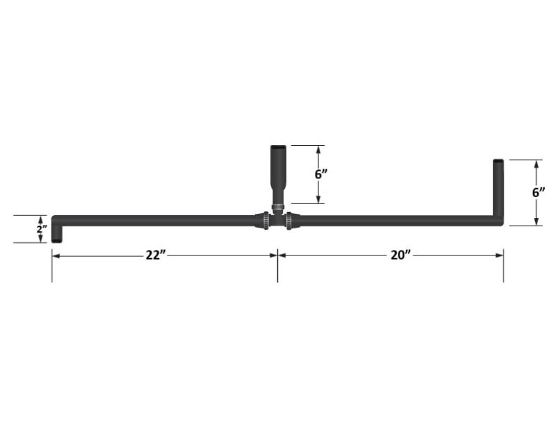 Fleece Performance FPE-34258-A Universal Pre-Formed 5/8in ID Hose w/ 90 Degree Ends/1in ID T-Fitting