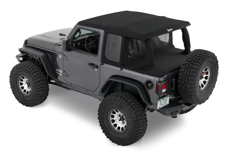 Bestop 18-26 Jeep Wrangler JL 2-Door Halftop Conversion Kit (Premium Black Twill)