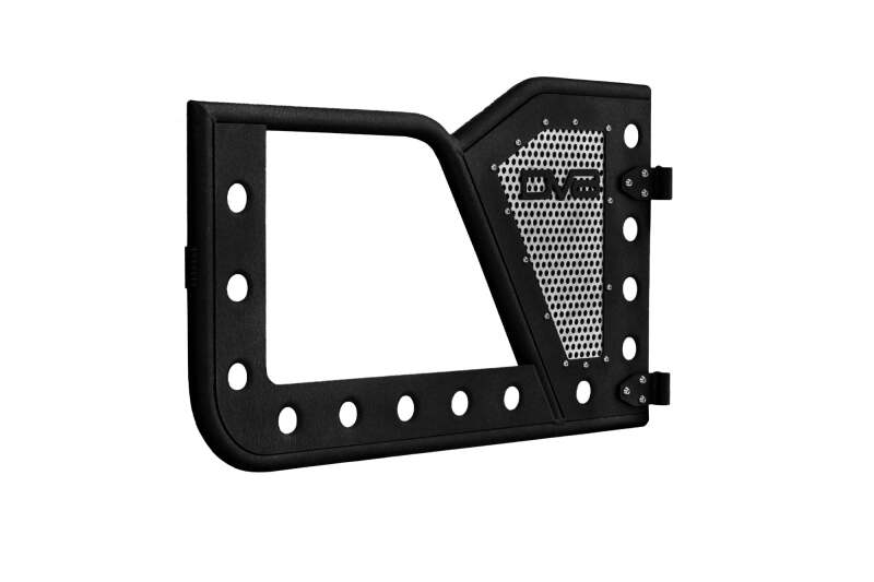 DV8 Offroad Jeep 18+ Wrangler JL / 20+ Gladiator JT Front Rock Doors w/ Perforated Aluminum Mesh - #RDJL-01F