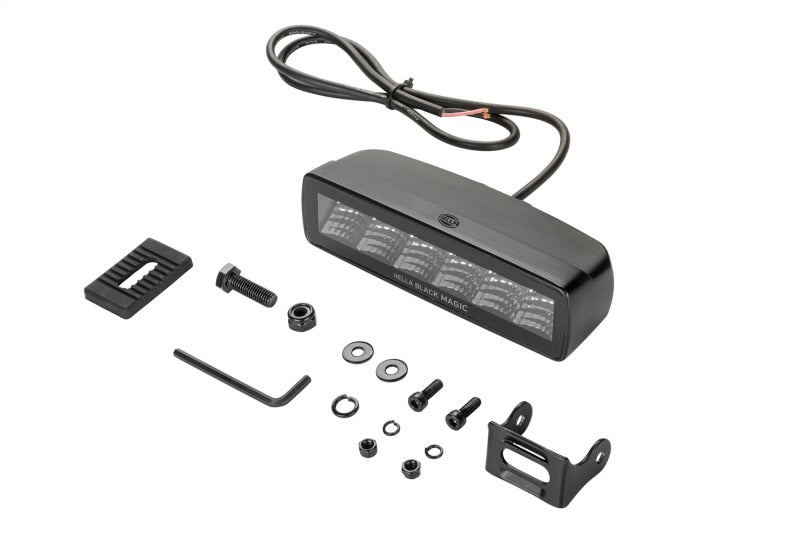 HELLA 358176201 Black Magic 6 LED Mini Light Bar - Flood Beam