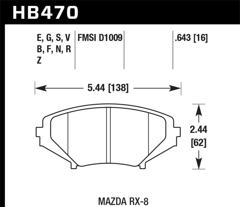 Hawk Performance HB470G.643 DTC-60 Motorsport Brake Pads