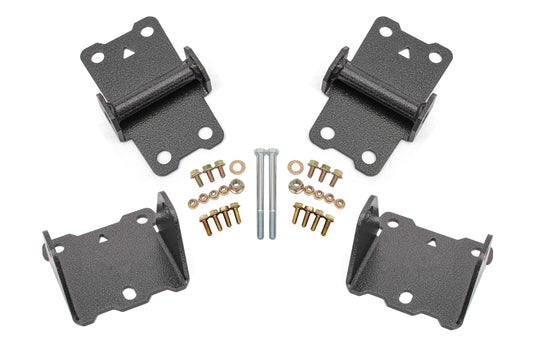 BMR 78-87 G-Body Motor Mount Kit Upper & Lower Solid - Black Hammertone