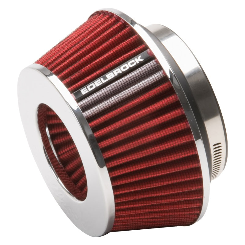 Edelbrock 43611 Air Filter Pro-Flo Series Conical 3.7 in Tall Red/Chrome