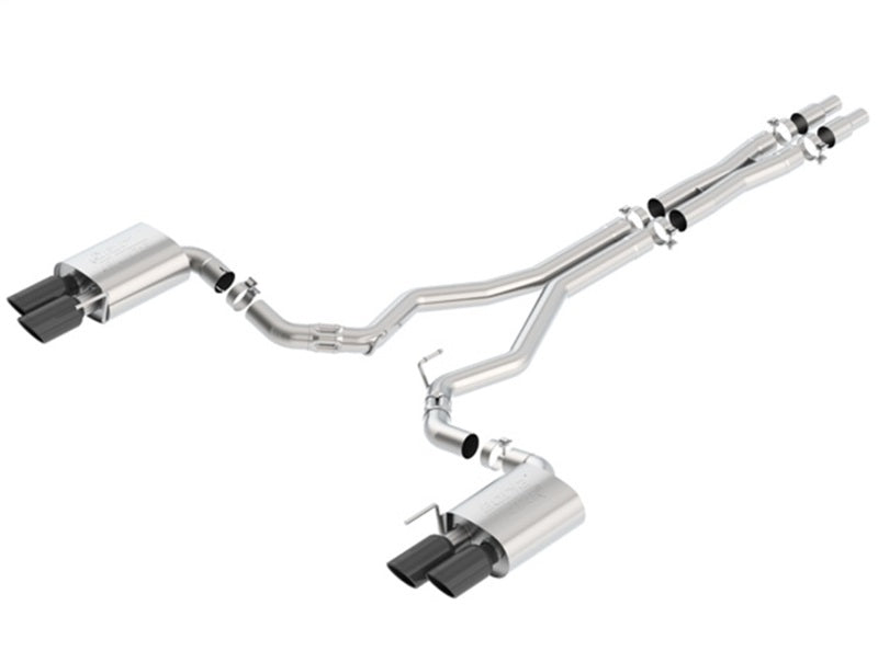 Borla 140746BC 2018 Ford Mustang GT (A/T / M/T) 3in ATAK Catback Exhaust w/o Valves w/ Black Chrome Tips - #140746BC
